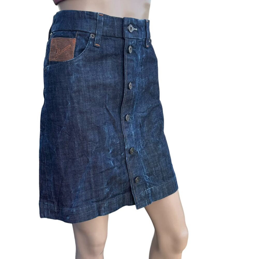 Citizens of Humanity Dark Wash Button Front Denim Midi Skirt 28 Jerome Dahan NEW
